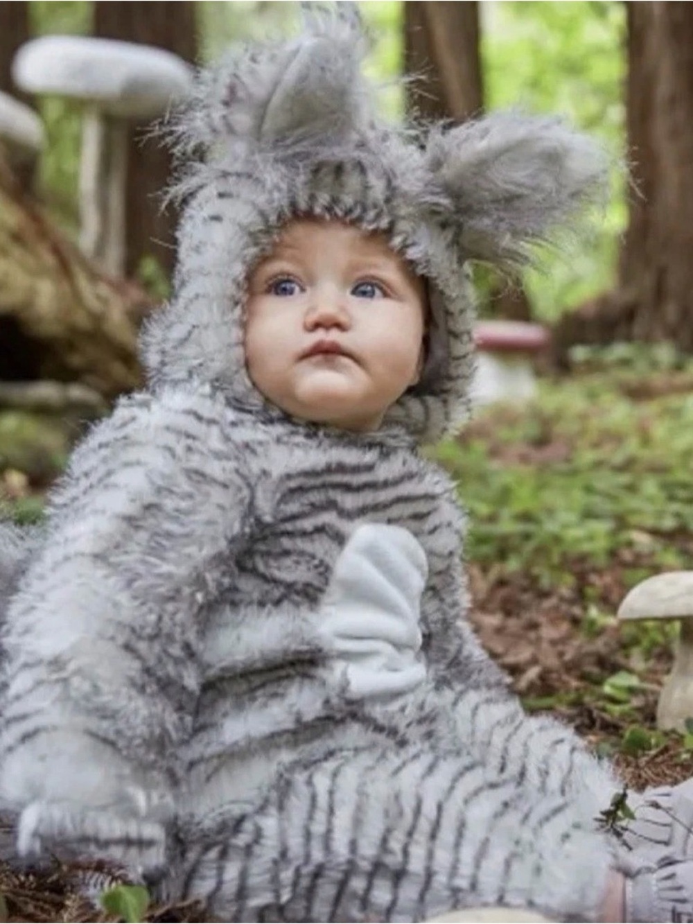 Pottery Barn Kids WOODLAND BABY SQUIRREL Faux Fur 1pc Infant Costume Sz 6-12 Mo